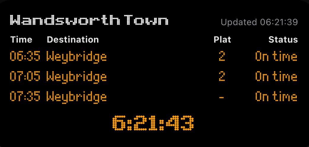 Railtime widget preview